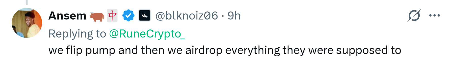 Ansem tweet about flipping pump